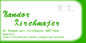 nandor kirchmajer business card